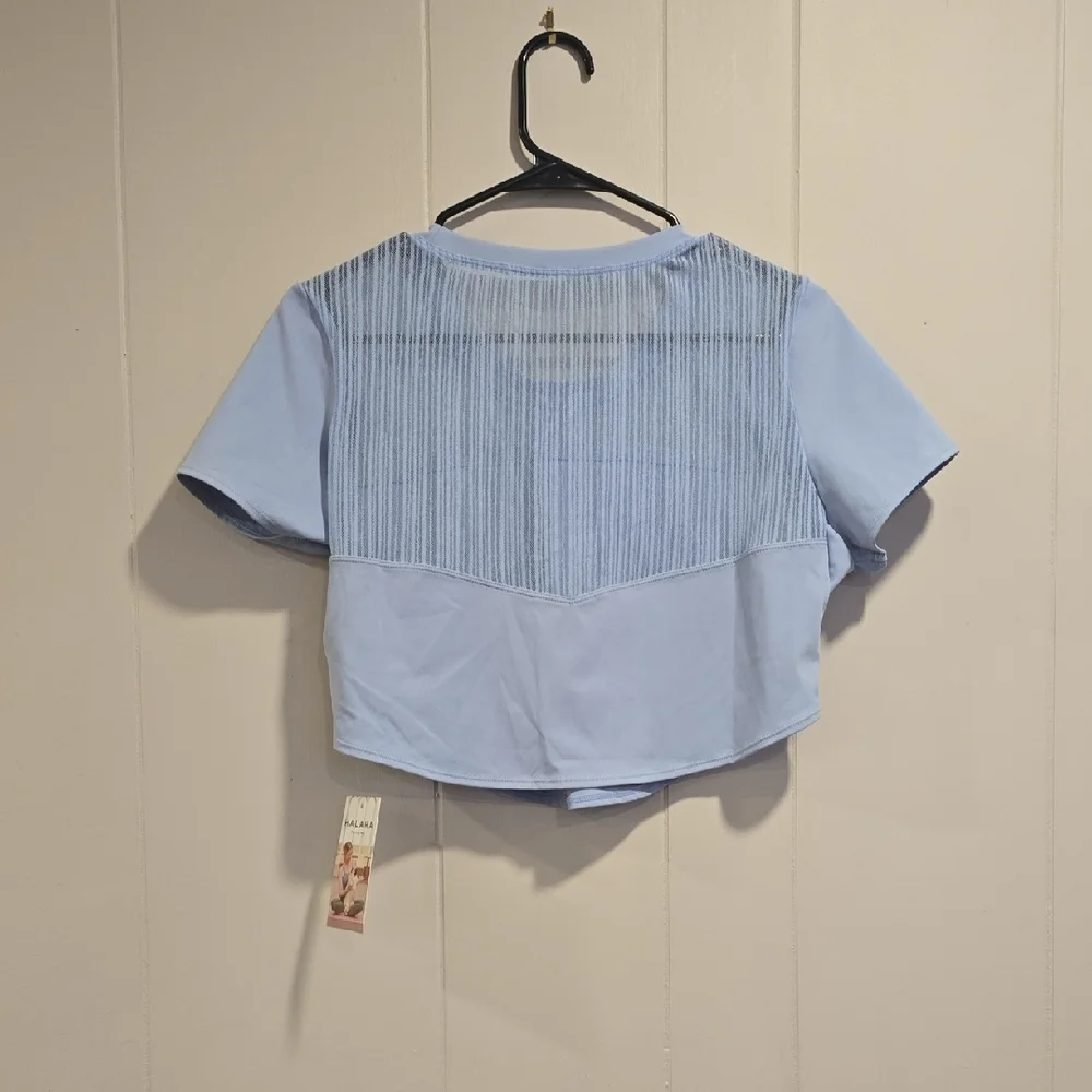 HALARA Sky Blue Ribbed Crop Top - Picture 5 of 5